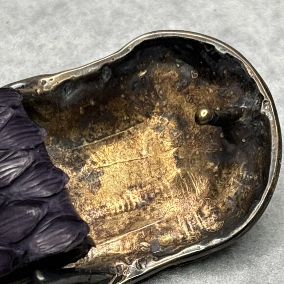 Brutalist Belt Buckle Colin Wilking Snake Asymmetrical Purple Dragon Vintage 70s - Picture 5 of 16